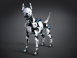 3D rendering of a futuristic robot dog.