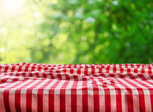 Empty Checkered Table Background