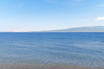 Sea summer water with wave and sky background