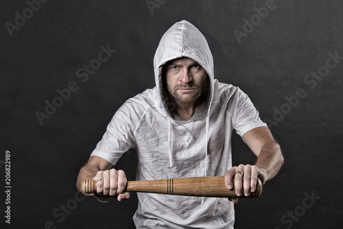 Photo  Hooligan hold baseball bat