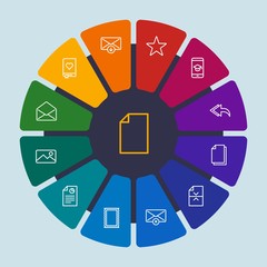 Poster - files, email, education Infographic Circle outline Icons Set. Contains such Icons as  sign, education, book,  online,  internet, exit,  web, favorite,  send and more. Fully Editable. Pixel Perfect