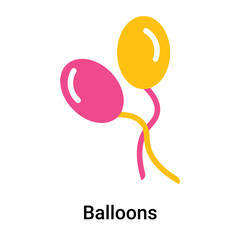 Poster - Balloons icon vector sign and symbol isolated on white background