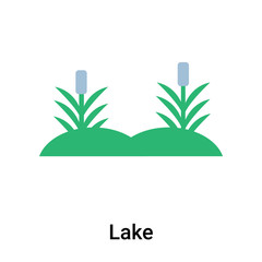 Sticker - Lake icon vector sign and symbol isolated on white background