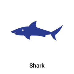 Wall Mural - Shark icon vector sign and symbol isolated on white background