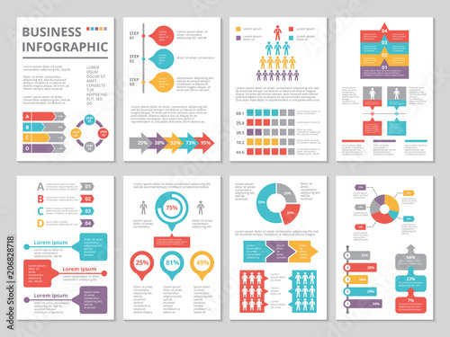Fotomural Design project of business annual report with infographic pictures