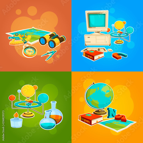 Fotografia Collection of geography and science tools