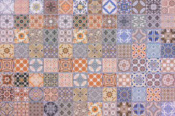 Naklejka na meble Colorful set of ornamental tiles , Seamless ceramic tiles wall and floor decoration patterns. used for wallpaper, pattern fills, textures.