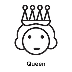 Poster - Queen icon vector sign and symbol isolated on white background