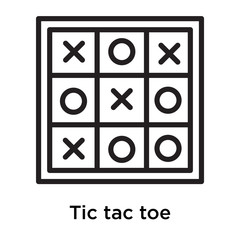 Aufkleber - Tic tac toe icon vector sign and symbol isolated on white background