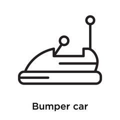 Aufkleber - Bumper car icon vector sign and symbol isolated on white background