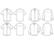 Shirt set fashion flat technical drawing template
