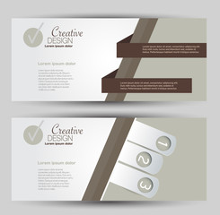 flyer banner or web header template set. vector illustration promotion design background. brown colo