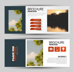 Wall Mural - flyer banner or web header template set. vector illustration promotion design background. red color.