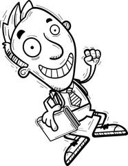 Poster - Cartoon Man Student Jumping