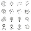 Brainstorming or Idea Icons Thin Line Vector Illustration Set