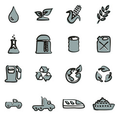 Sticker - Bio Fuel Icons Freehand 2 Color