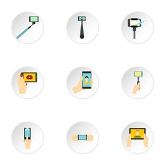 Poster - selfie icons set. flat illustration of 9 selfie vector icons for web