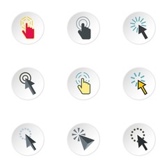 Poster - Pointer of computer icons set. Flat illustration of 9 pointer of computer vector icons for web