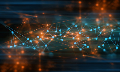 Poster - ai brain system data connecting to analysis , light internet social network background, illustration