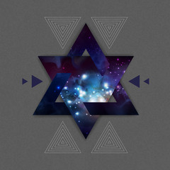 Wall Mural - Abstract hipster polygonal triangle background with open space inside.
