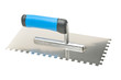 Notched trowel on white