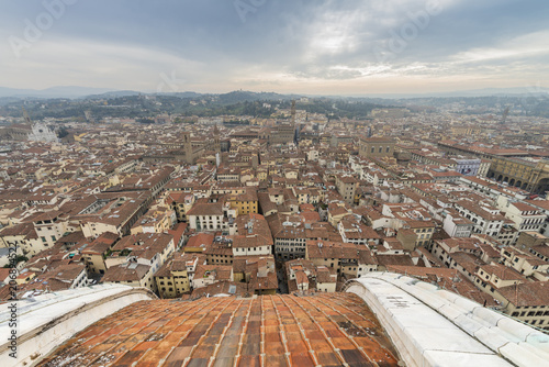 Zdjęcie XXL Widok na miasto Florencja z kopuły Brunelleschi katedry we Florencji.