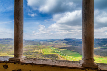 Wall Mural - View from Motovun historic town on the mountainous landscape in the interior of the peninsula of Istria, Croatia, Europe.