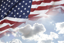 American Flag In Sky