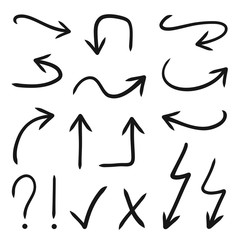 Poster - Hand drawn vector arrows set - stock vector.