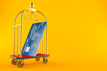 Poster - Hotel luggage cart with credit card