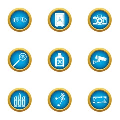 Poster - Weapon baron icons set. Flat set of 9 weapon baron vector icons for web isolated on white background