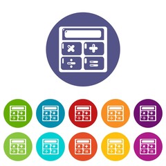 Poster - Calculator icons color set vector for any web design on white background