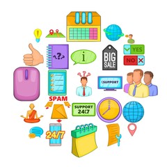 Poster - Call up icons set. Cartoon set of 25 call up vector icons for web isolated on white background