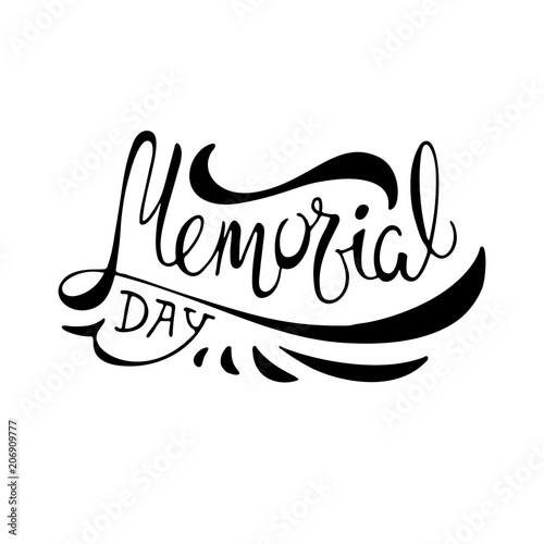 Memorial Day Handdrawn Lettering For Usa Memorial Day Events