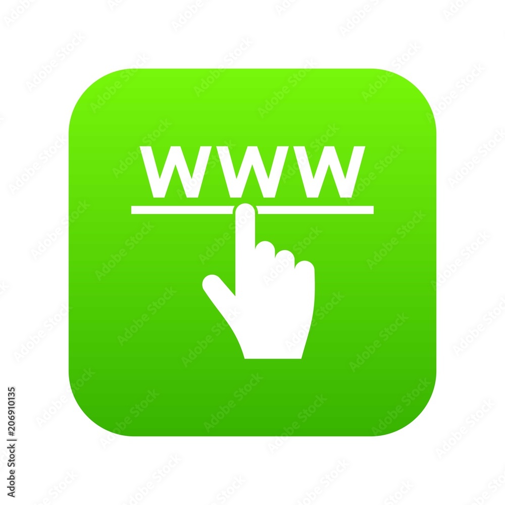 Hand cursor and website icon digital green for any design isolated on ...