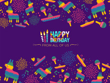 Happy Birthday Mexican Party Card Design