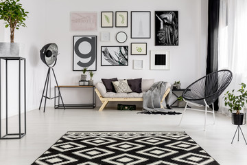 Wall Mural - Black and white modern interior