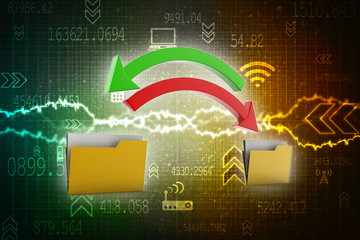 Poster - 3d rendering folder with arrow
