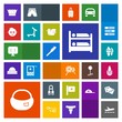 © Amid - Modern, simple, colorful vector icon set with candy, cream, rucksack, presentation, person, royal, airport, computer, hotel, object, hostel, pen, school, america, screen, backpack, training, bag icons
