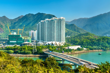 Sticker - View of Tung Chung district of Hong Kong on Lantau Island