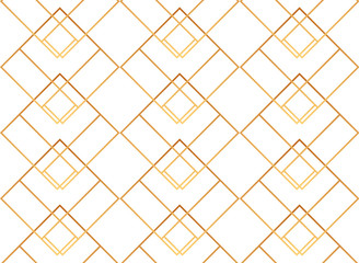  Seamless golden lines, geometric modern pattern. Background with rhombus