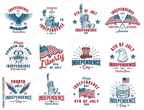 Set of 4th july emblem - Buy this stock vector and explore similar