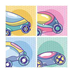 Wall Mural - Set of future cars