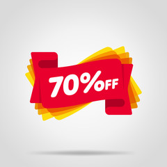 Canvas Print - Special offer sale red tag isolated vector illustration. Discount offer price label, symbol for advertising campaign in retail, sale promo marketing, 70% off discount sticker, ad offer on shopping day