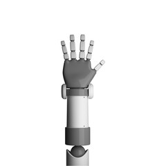 Aufkleber - Robot palm isolated on white background in futuristic technology concept. 3d illustration
