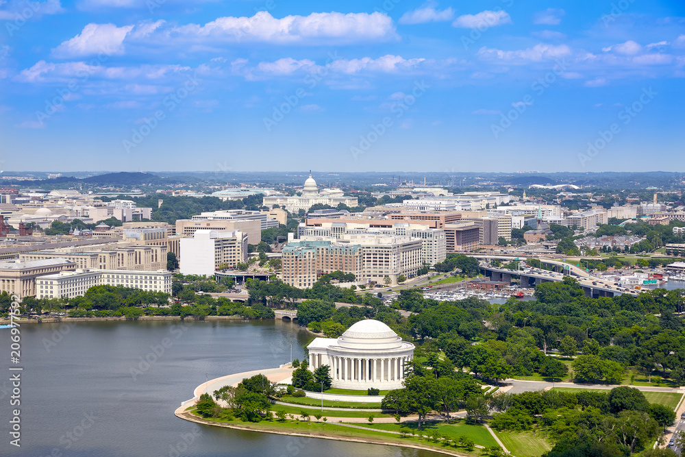 Washington DC aerial Thomas Jefferson Memorial - obrazy, fototapety, plakaty 