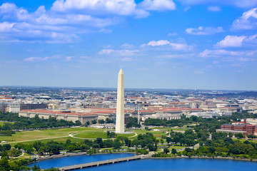 Wall Mural - Washington DC aerial view National Mall Monument