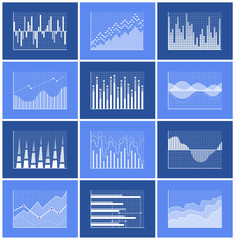 Fototapete - Graphics Collection Blue Vector Illustration