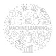 © Дмитрий Горелкин - Vector machine learning pattern with word. Machine learning background