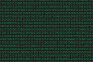 Poster - Computer data by 0 and 1, green on black. Seamless pattern.